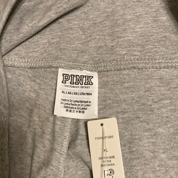 NWT Pink Cotton High Waist Full Length Legging - Heather Charcoal/Azure Sky Strp - Picture 11 of 14